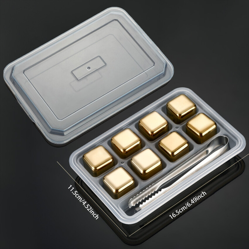 Product details of S304 Stainless Steel Whiskey Cooler Quick Freezing Ice Cubes 9 Pieces Stainless Steel Ice Cube Set Package Included: 1set Stainless Steel Ice Cube