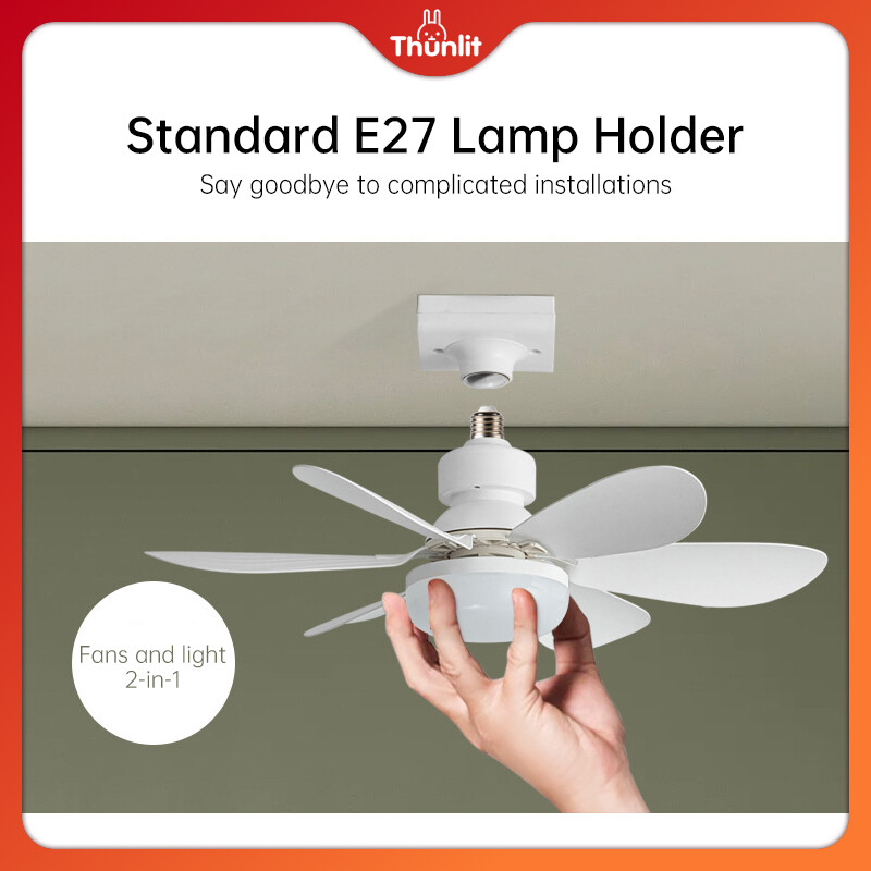 Quạt Trần Thunlit với ánh sáng E27 điều khiển từ xa hoa-Sharped 16.5 inch 30W Dimmable Quạt đèn
