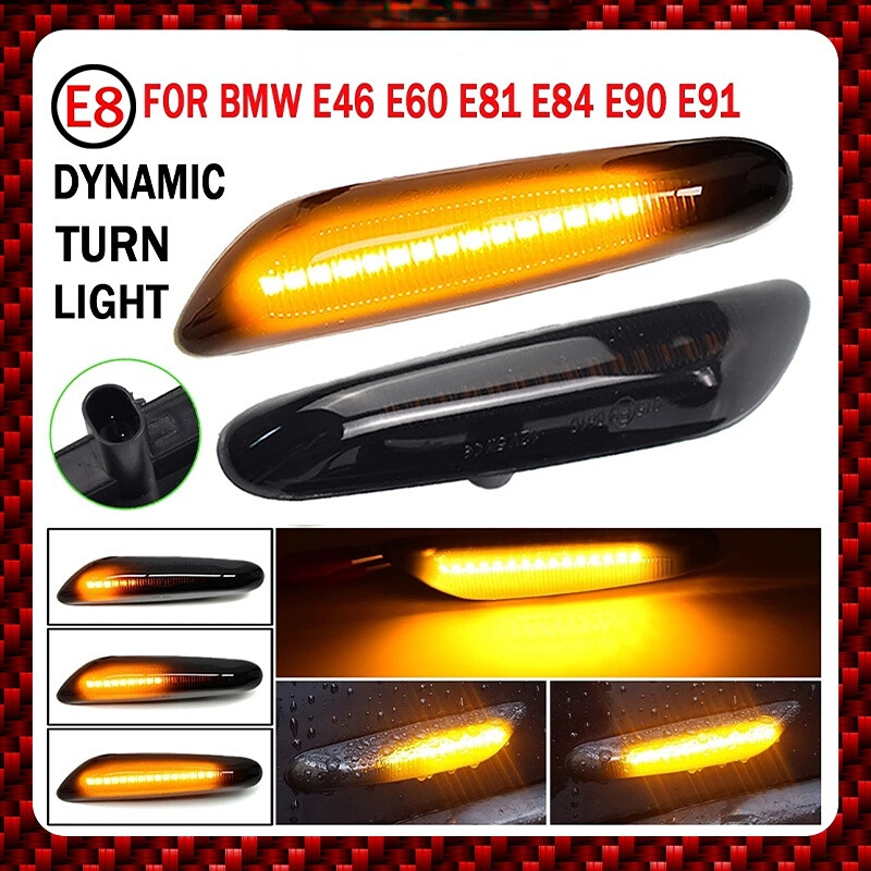 ZR Cho 2 Chiếc Đèn LED Bên Hông Xe Hơi BMW Đèn LED Đánh Dấu Bên Động Khói Cho BMW E90 E60 E82 E46 E88 E92 E91 E93