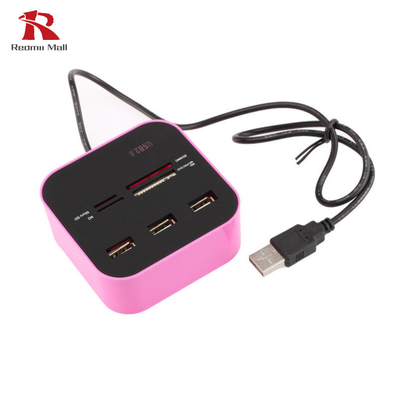 USB HUB Combo All in One USB 2.0 Micro SD High Speed Card Reader 3 Ports Adapter Connector for Tablet PC Computer Laptop