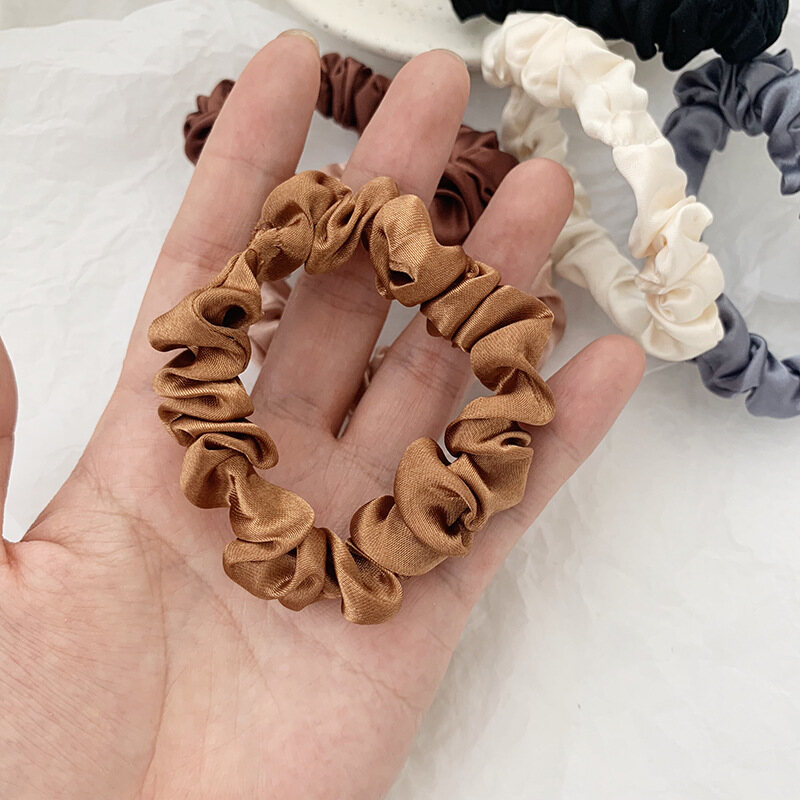 6 Dây Buộc Tóc Co Giãn Buộc Tóc Lụa Satin Dây Buộc Tóc Đuôi Ngựa