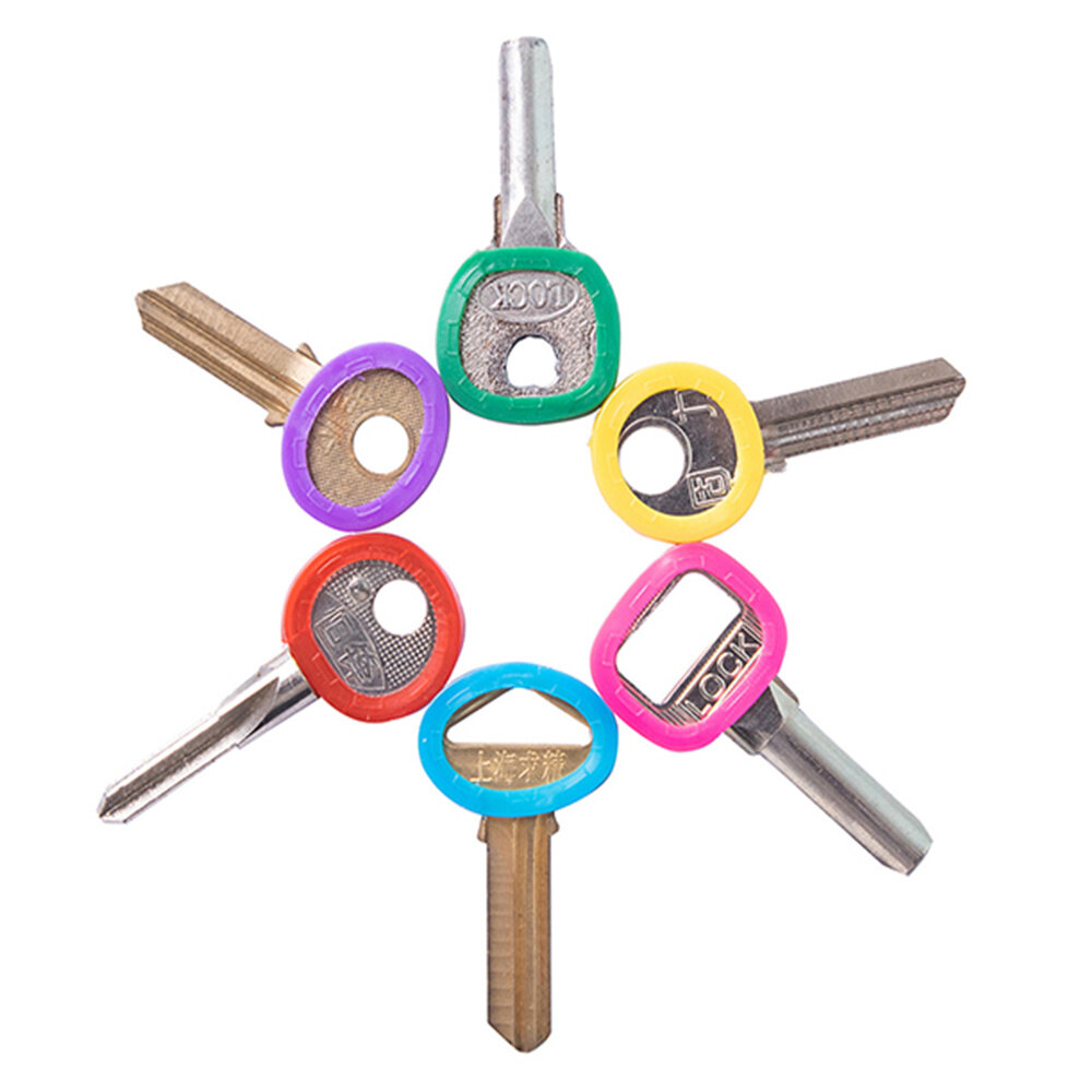 10PCS 2022 New Locks Cap Rubber Soft Multi Color Caps Keyring Key Covers Hollow For