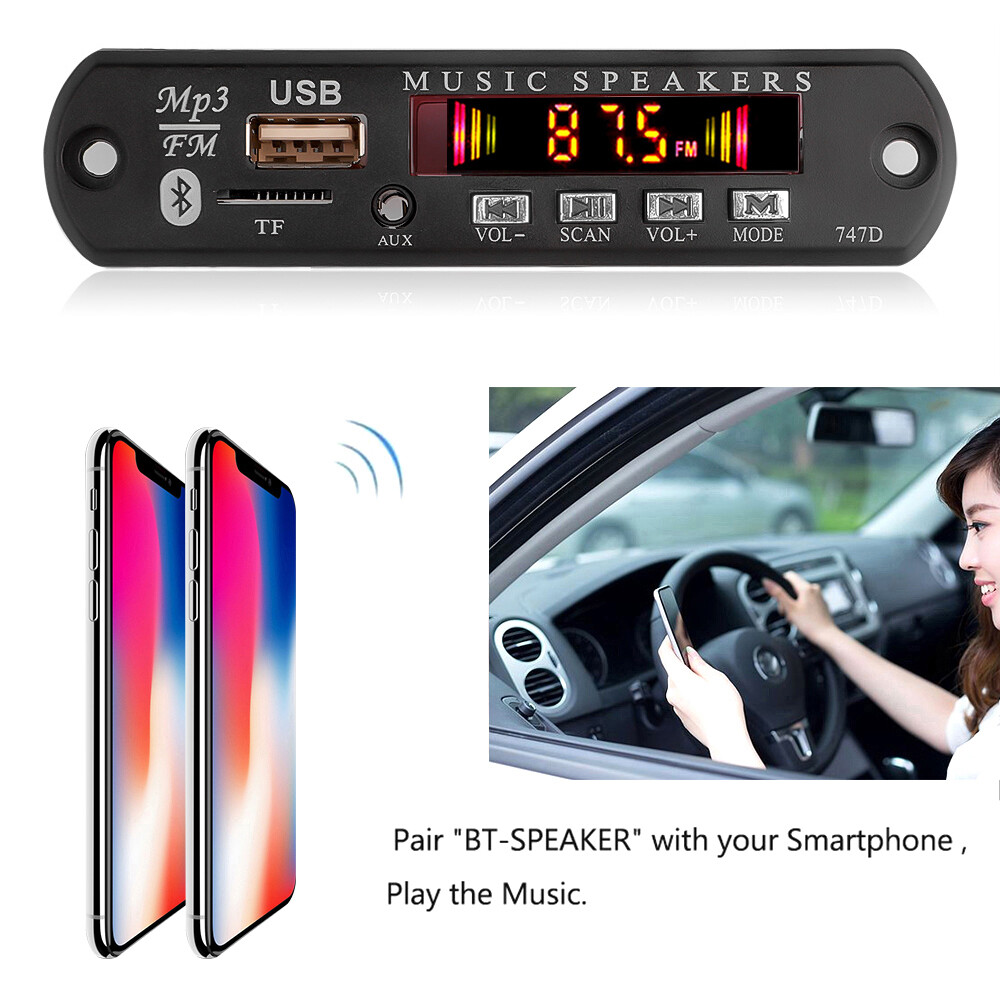 Bo Mạch Giải Mã MP3 Bluetooth 5.0 Không Dây Máy Phát Radio FM 12V Hỗ Trợ Mô-đun Âm Thanh Giao Diện TF / AUX/U/USB Với Bộ Khuếch Đại 15W * 2