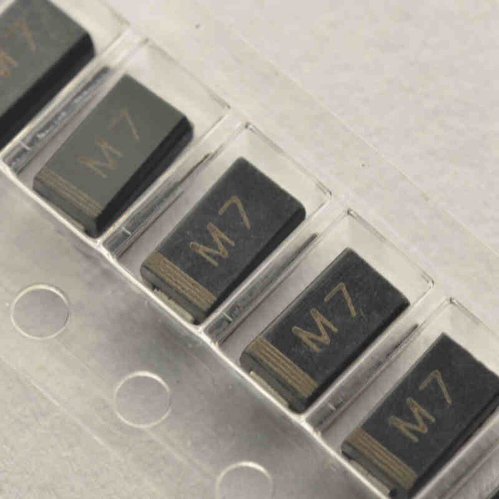 100pcs 1n4007 in4007 m7 1a/1000v sma do-214ac rectifier diode