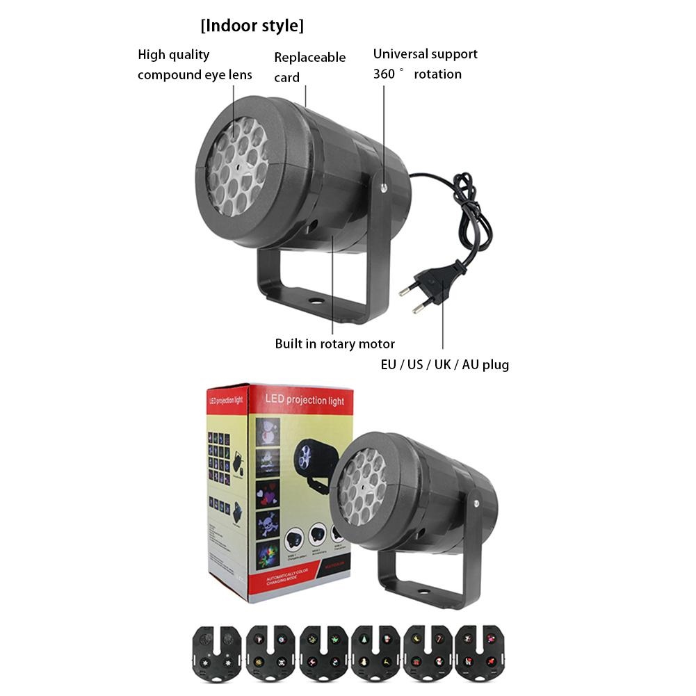 {hot} Led Snowflake Projector Light Rotating Pattern Landscape Decoration Lamp For Christmas Halloween Party