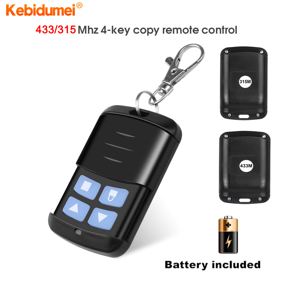 315MHz Cloning Remote Control – 4-Key Garage Door Opener Replacement, Universal For Office, Electric Gates & Rolling Doors, With Batteries