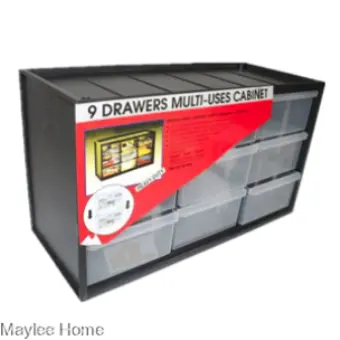 9 Compartment Heavy Duty Drawers Multi Uses Stackable Plastic