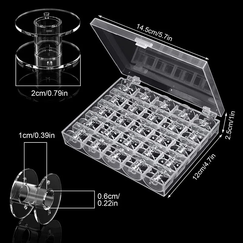 Trong suốt ống chỉ máy may nhà nhựa rỗng spool bobbins dụng cụ may mặc Phụ kiện phổ chủ đề bobbin