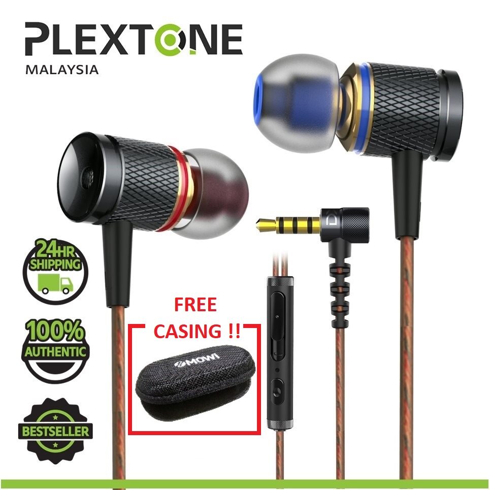 PLEXTONE DX2 Metal Bass Head Wired Stereo In Ear Earphones In line Control Hands free with Mic Headset Sports Gaming Earbud PUBG CS Go For SAMSUNG HUAWEI IPHONE VIVO OPPO PS4 Xbox Lazada