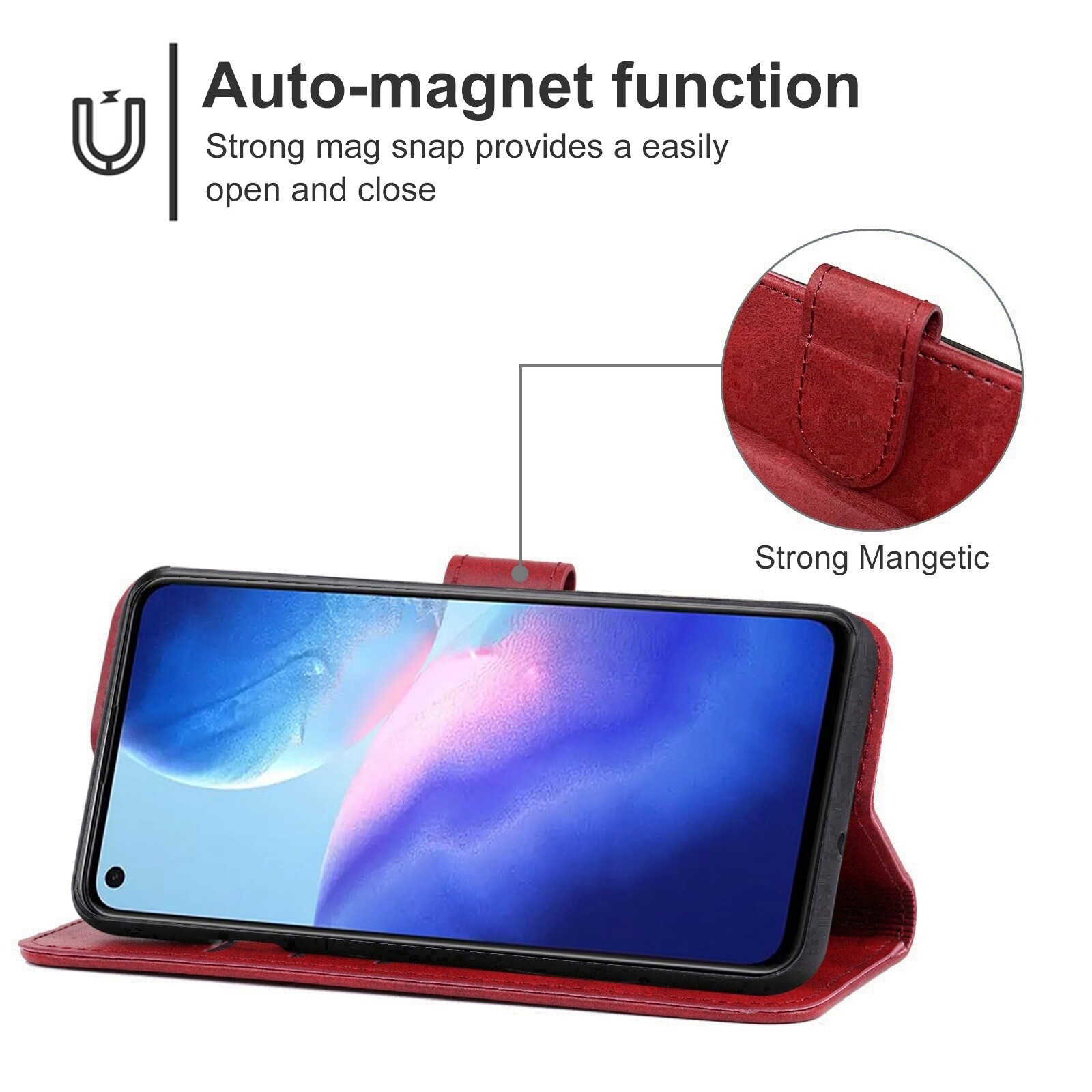 Leather Phone Case For OPPO Reno5 4G