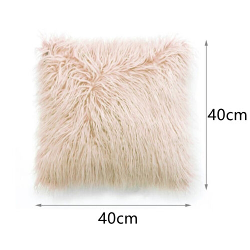 40*40cm Soft Fluffy Cushion Cover Throw Pillow Case Long Plush Home Sofa Decor
