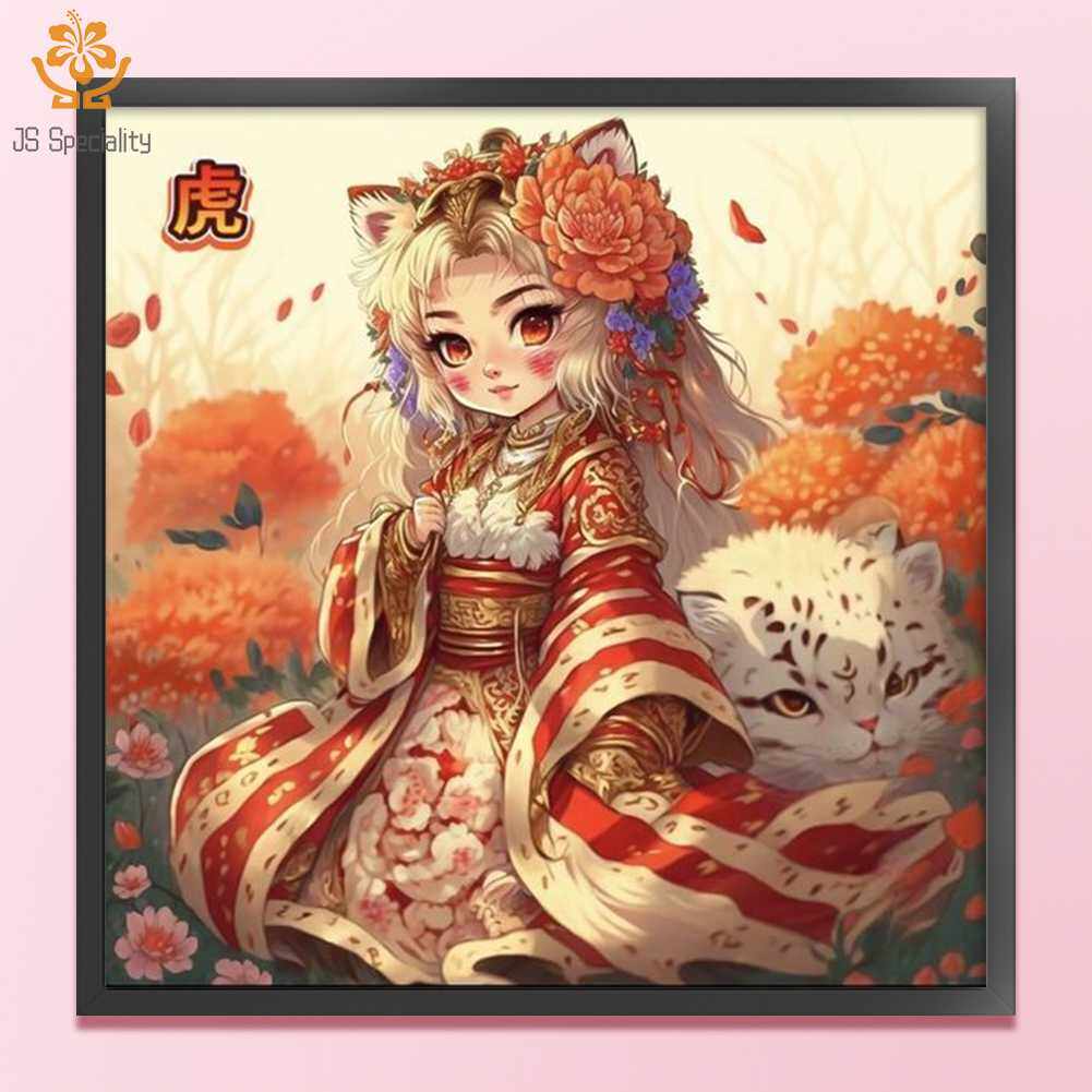 Full Embroidery Eco-cotton Thread 11CT Printed Animal Cross Stitch Kit Artwork