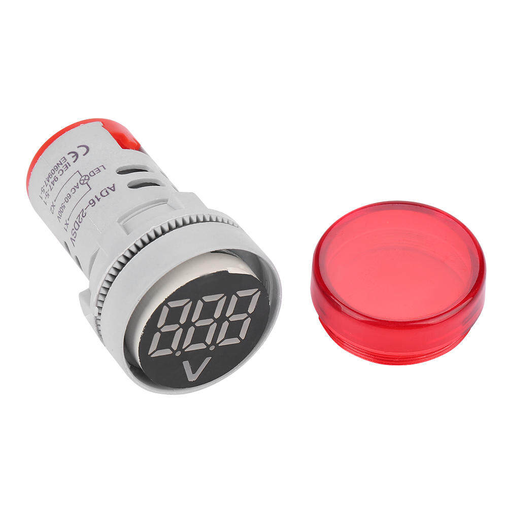 Round LED Signal Light Lamp AC Digital Display Voltmeter Indicator