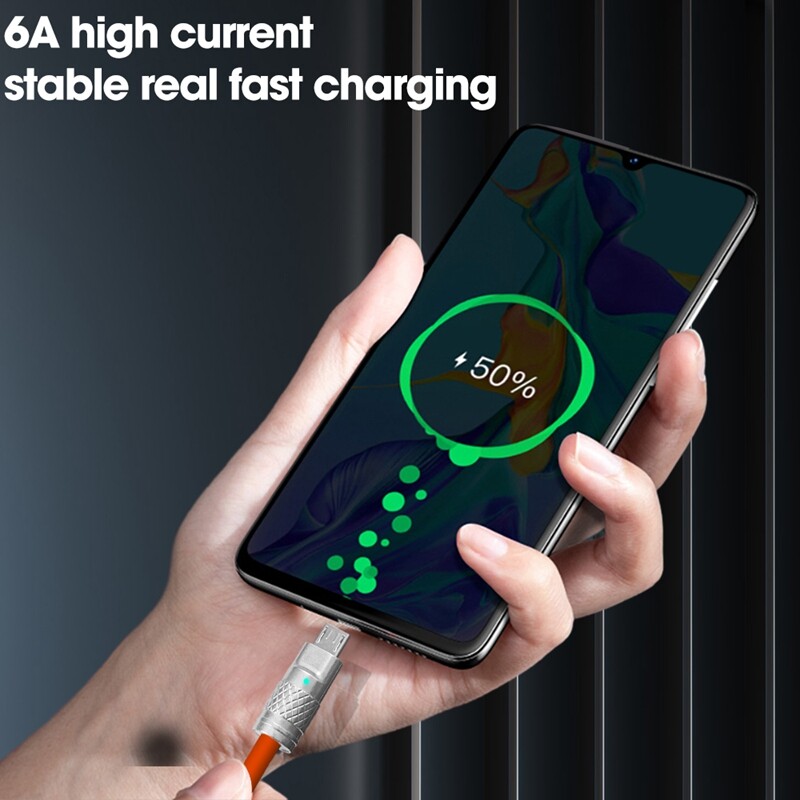 Cáp USB sạc siêu nhanh 120W 6A Silicone lỏng sạc nhanh sạc Micro USB dòng dữ liệu Huawei dây cáp cho XIAOMI