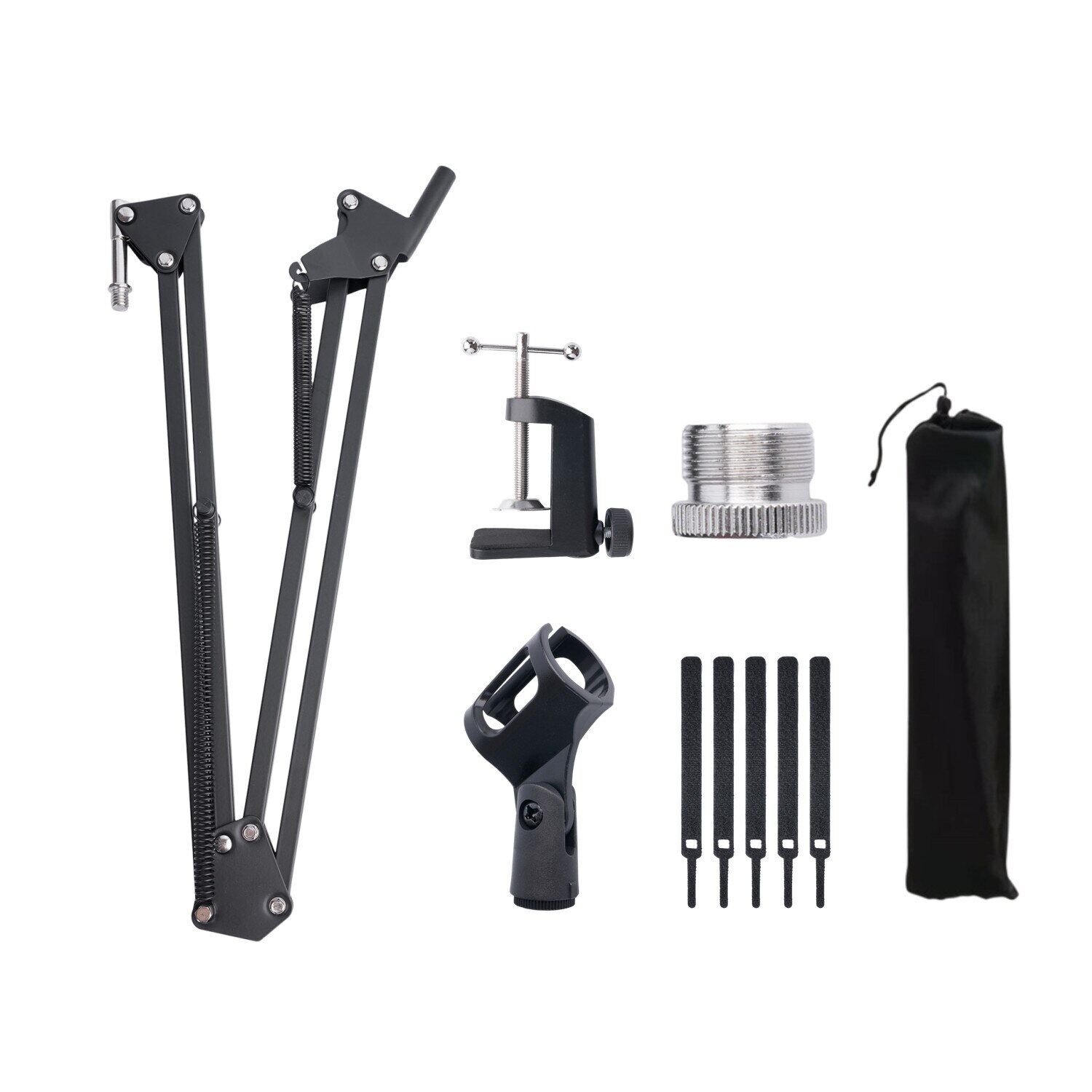 Extendable Recording Microphone Holder Suspension Boom Scissor Arm Stand Holder With Mic Clip Table Mounting Clamp