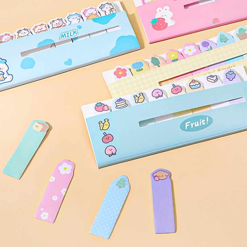 120 Tờ Giấy Dán Hoạt Hình Nhãn Dán Dễ Thương Có Thể Xé Giấy Dán Chỉ Mục Học Sinh