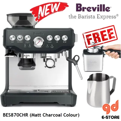 [Free Breville Knock Box] Breville Barista Express Espresso Coffee Machine BES870 Silver Charcoal