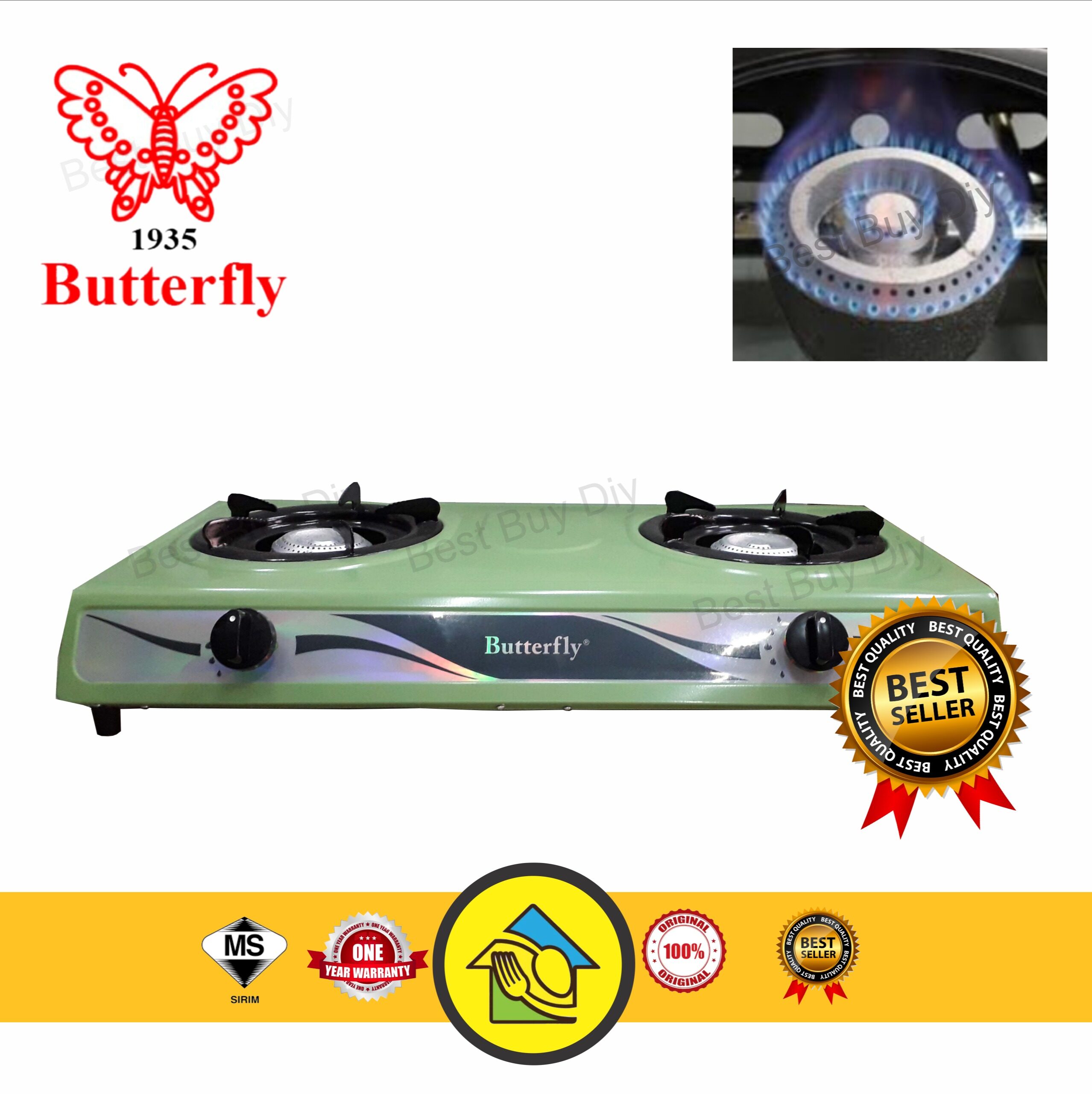 BGC668 Double Burner Gas Stove/Cooking Stove/1 year Warranty/Stainless