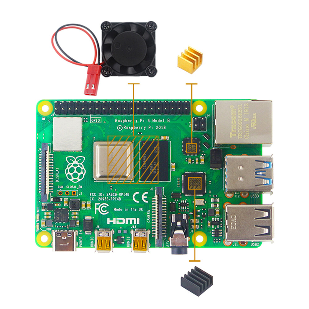 [Moscow Six] Mô-đun Quạt Làm Mát Bộ Tản Nhiệt Cho Raspberry Pi 4 Model B