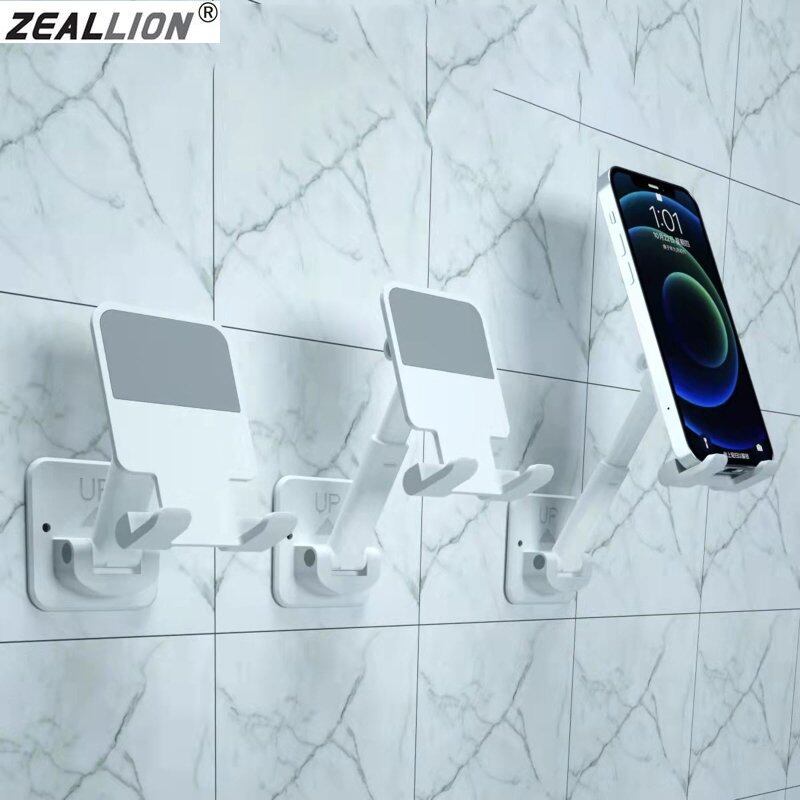 Zeallion Giá Đỡ Điện Thoại Di Động Dạng Ống Lồng Gắn Tường Giá Đỡ Điện Thoại Di Động Có Thể Điều Chỉnh Gấp Gọn Cho Gia Đình Phòng Ngủ Phòng Tắm Nhà Bếp Giá Để Đồ