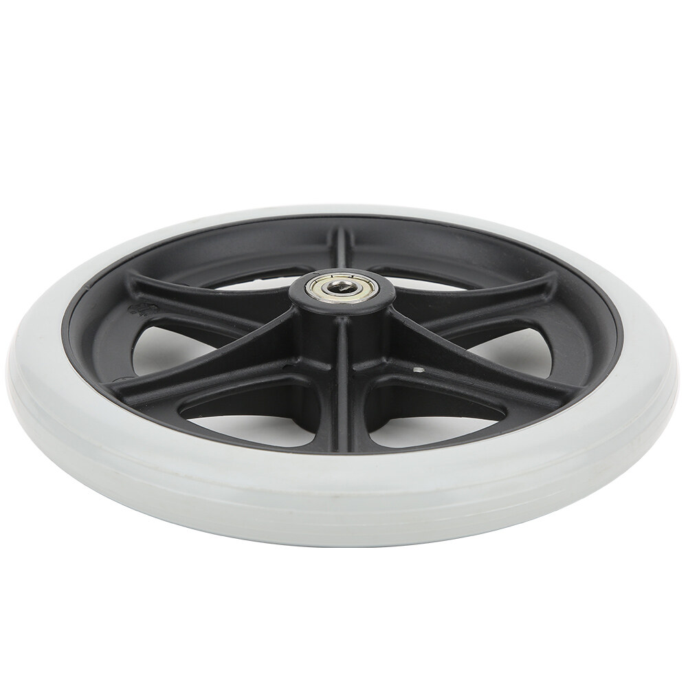 Wheelchair front wheels, 8 \"rubber single wheel front wheel handlebar 120 kg Maximum load front wheel wheelchair wheel 0.3 inch bearing inner diameter anti-slip wheel