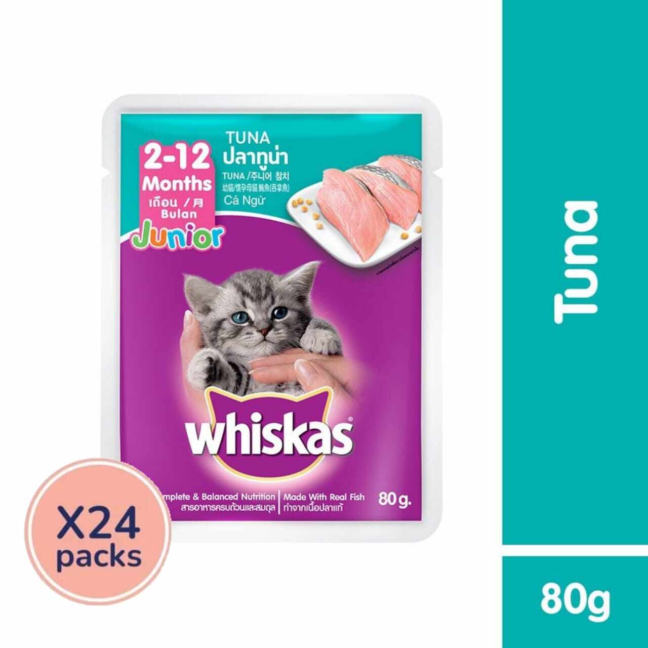 Whiskas Pouch(1 Box 28 Pack)70G-80G Tasty Mix/Junior/ Kitten