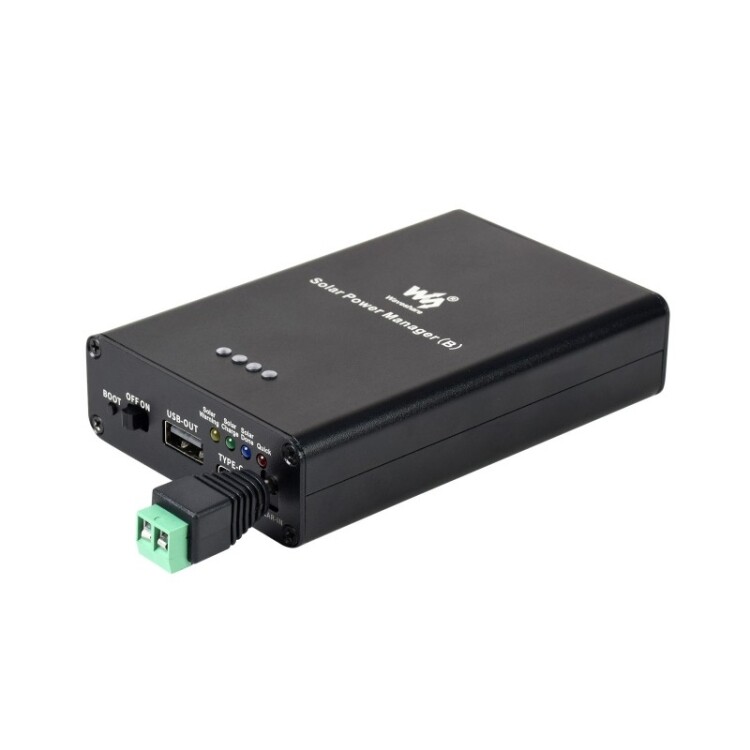 Waveshare Solar Power Manager, Embedded 10000mAh Li-Po , Support 6V~24V Solar Panels