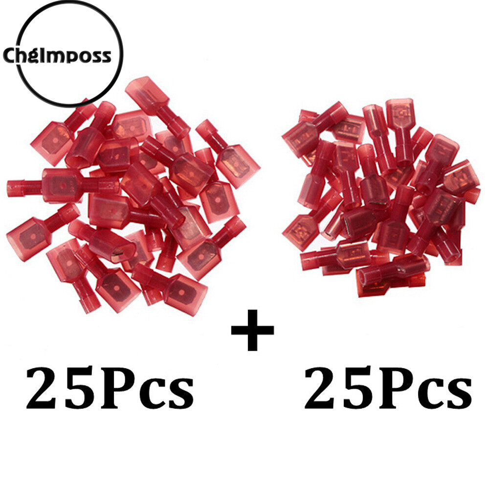 ChgImposs 50pcs Female & Male Insulated Wire Crimp Terminals Connectors Kit Wiring Spade