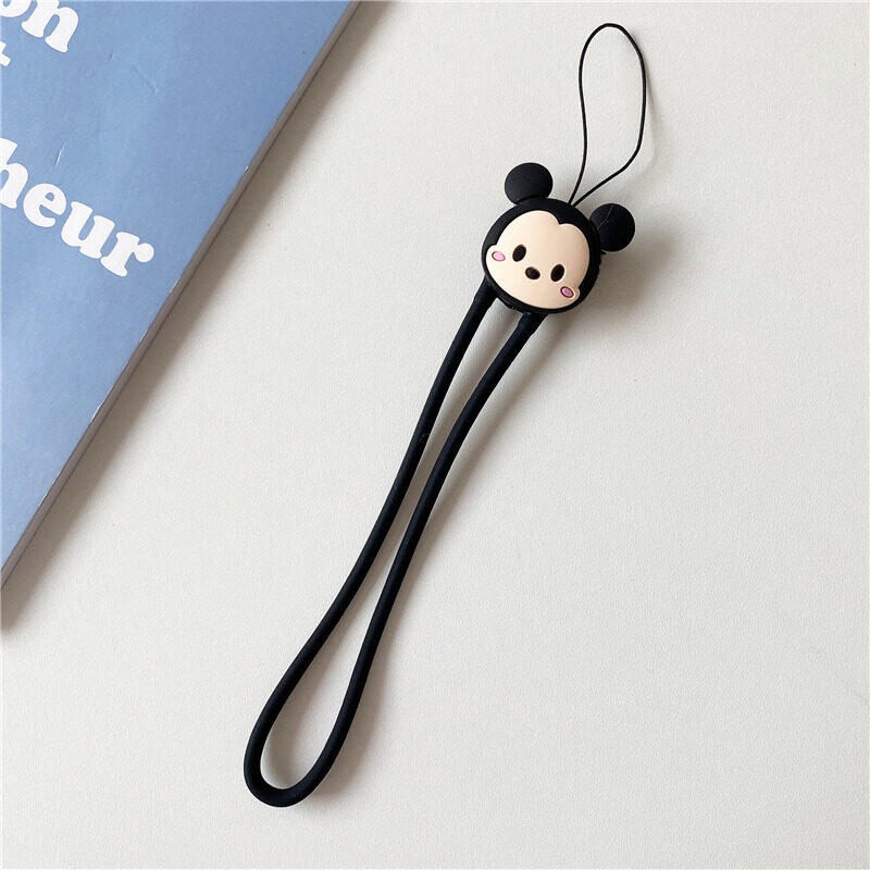 CrashStar Cartoon Cute Silicone Mobile Phone Short Lanyard Ring Grip Stereo Thickened Key Hanger Ornament Drop-Resistant Rabbit Dinosaur Continuous Line Wristband Wrist Line Hot INS Fashion Top Sale