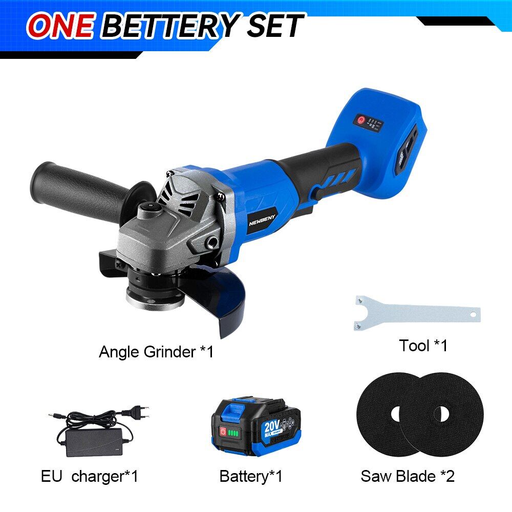 125mm 3 Speed 12000RPM Brushless Electric Angle Grinder Cordless Cutting Grinding Polishing Power Tools For Makita 18V Battery