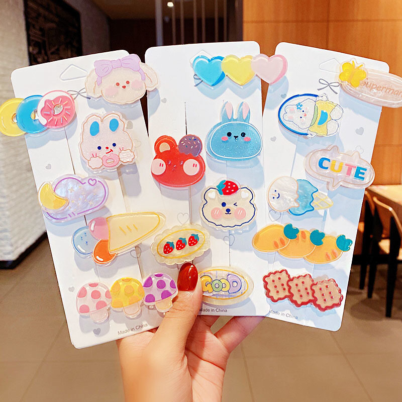 Korean Cute Cartoon Acrylic Hairpins For Girls