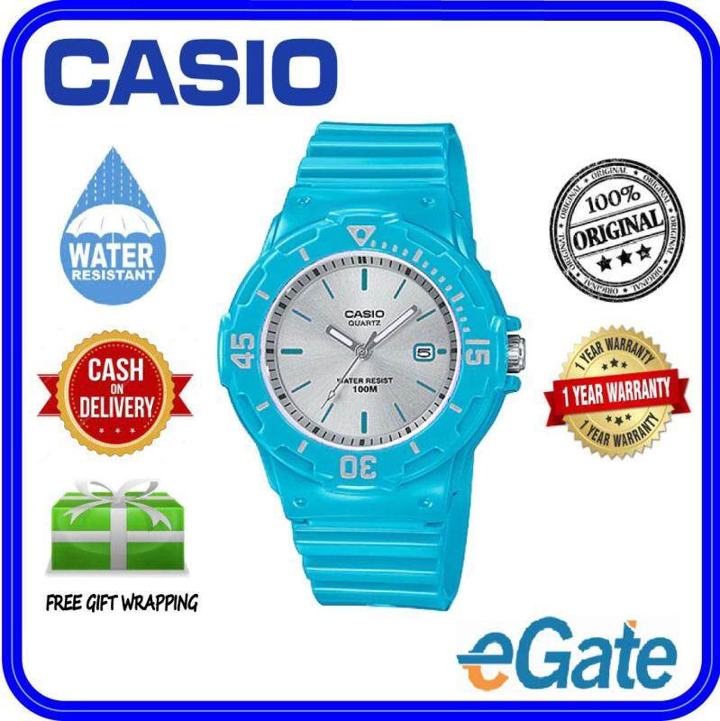 (2 YEARS WARRANTY) Casio LRW-200H-2E3V Kids & Ladies Analog Date Functioning Classic Light Blue Resin Strap Silver Case Original Casual Watch (LRW-200H) Malaysia