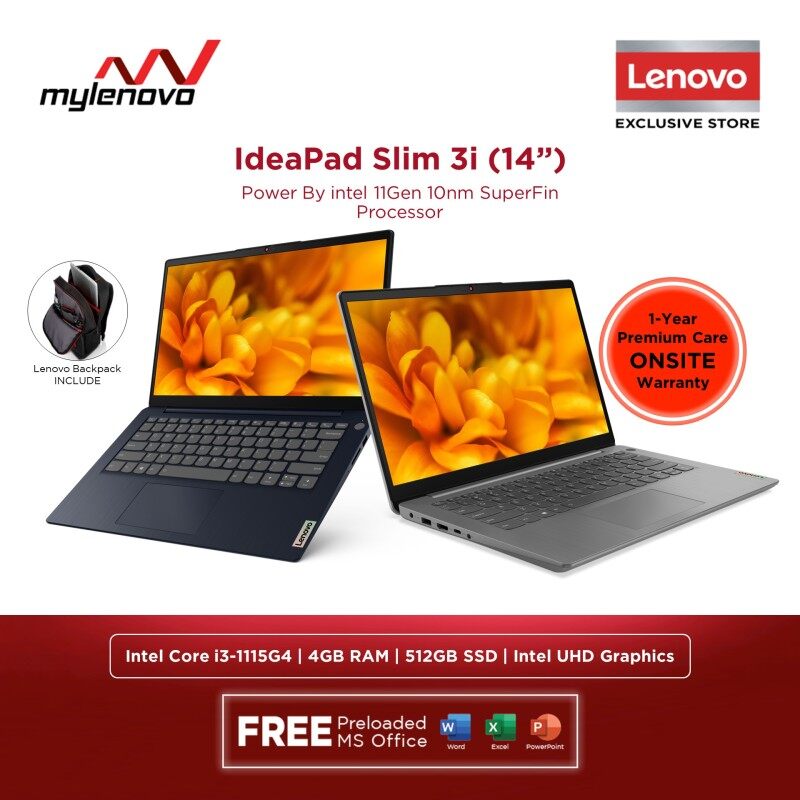 Lenovo IdeaPad 3 14ITL6 Intel Core i3-1115G4 4GB 512GB SSD Malaysia