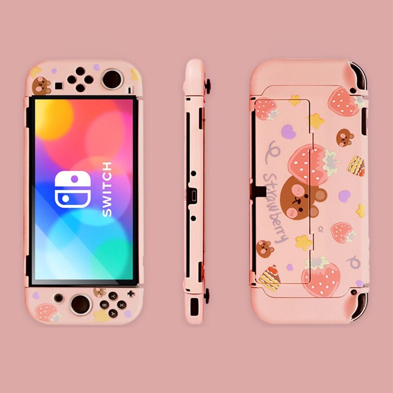 Vỏ Bảo Vệ OLED Switch Hoạt Hình Thỏ Gấu Dễ Thương Vỏ TPU Mềm Cho Nintendo Switch OLED NS Joy-Con Vỏ Điều Khiển