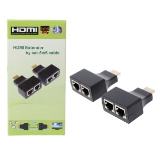1 Cặp Bộ Chuyển Đổi HDMI Sang Dual RJ45 CAT5E CAT6 UTP LAN Ethernet 1080P HDMI thumbnail
