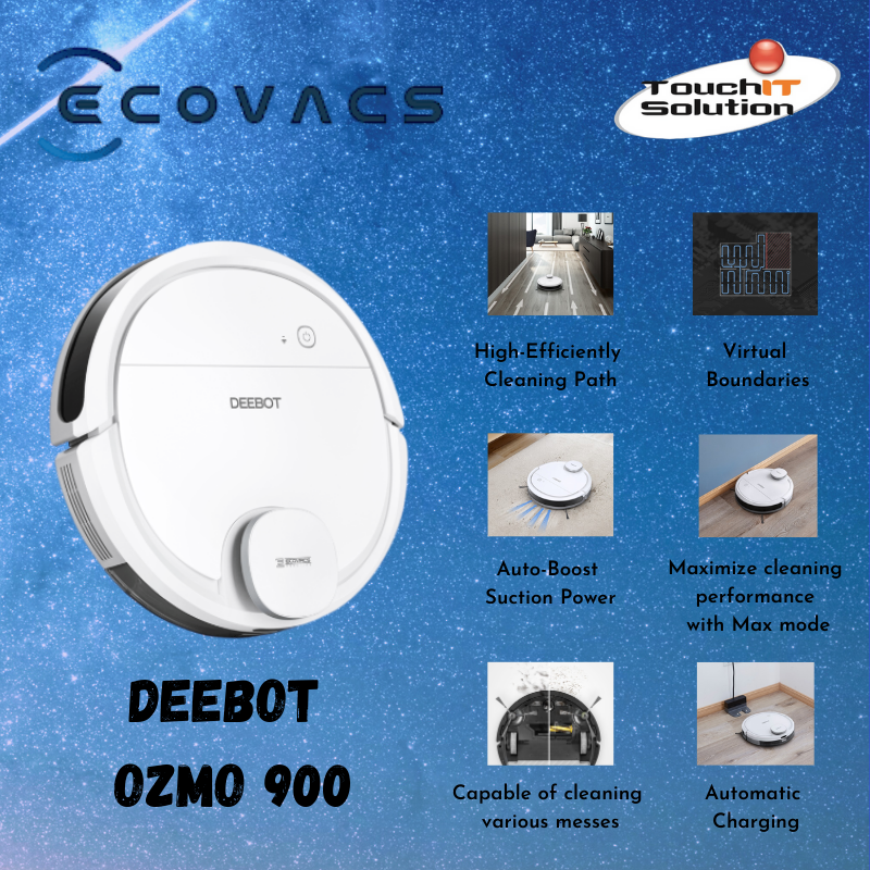 Ecovacs Deebot Ozmo 900 Robot Vacuum Cleaner | Lazada