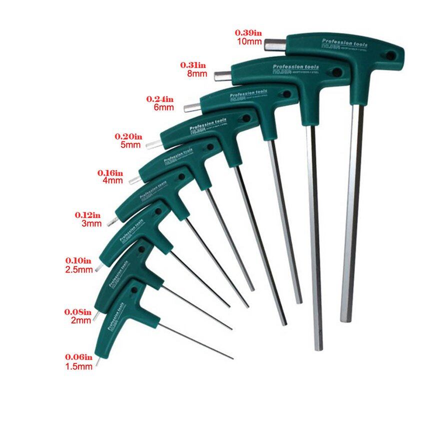 9Pcs/Set 1.5-10mm Inner Hex Key Wrench / Hexagon screwdriver with T-handle / Allen wrench / Hex wrench/ hexagonal wrench