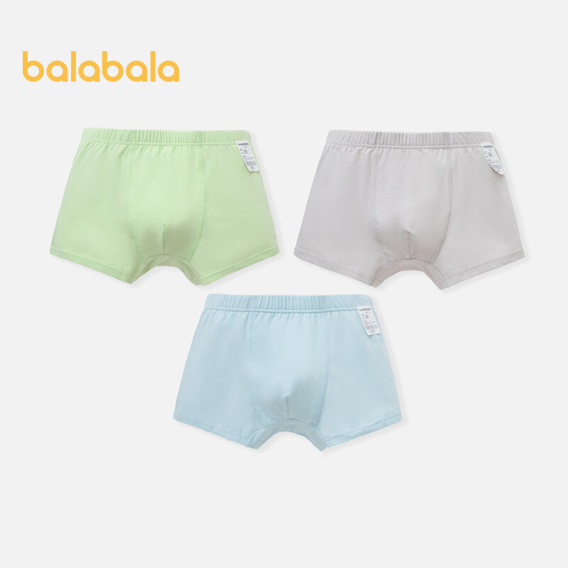Balabala Toddler Underwear Boys Boxer Shorts Four Corners Soft and Skin-Friendly Breathable Three Packs