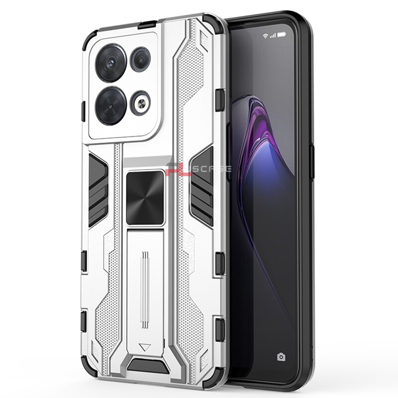 PlusCase for OPPO Reno8 5G Case Shockproof Kickstand Armor Camera Lens Protector Hard Back Cover