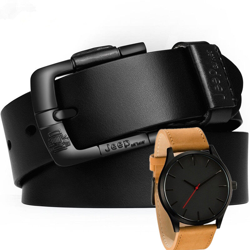 Mens black leather hot sale watch strap