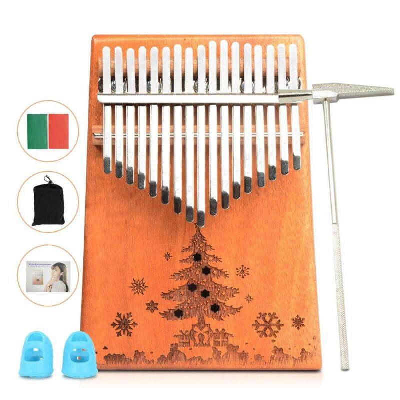 17 Key Kalimba Thumb Piano Solid Mahogany Wood Body Keyboard Instrument (Wood(Tree)) Malaysia