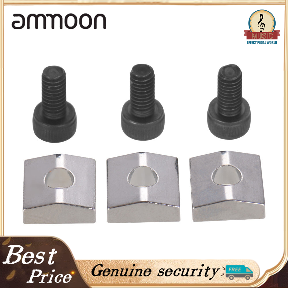 Electric Guitar Tremolo Bridge String Locks Strings Locking System Metal Pack of 3 Sets silver+ black color
