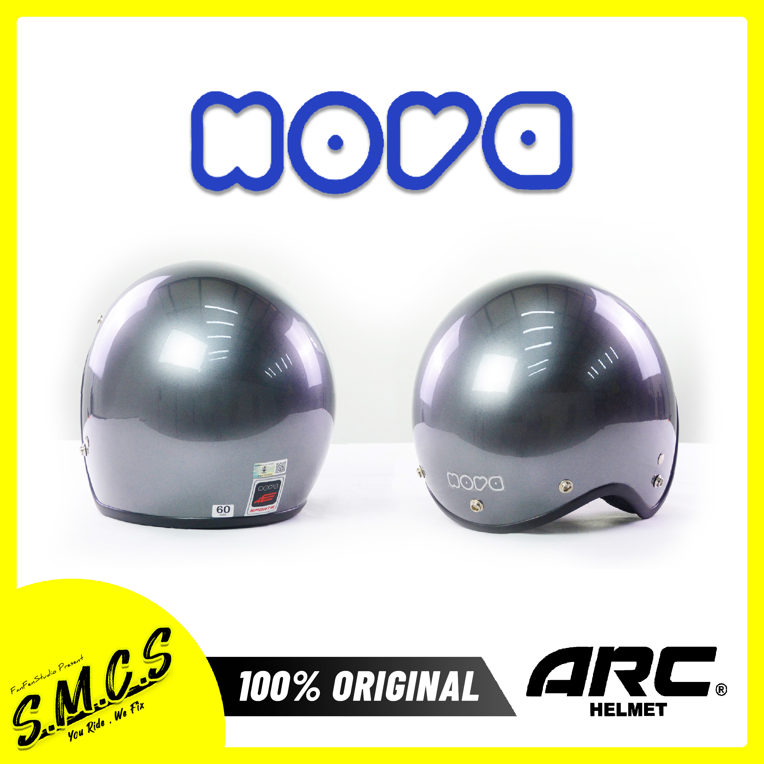 ARC NOVA NR50 Helmet 3 Button ADA 9 Colour/Warna (100% original) Sirim ...
