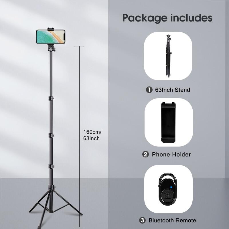 UYH Aluminum Mobile Phone Tripod Stand With Bluetooth For Ipad Tablet Camera Selfie Stick Tripod For Vlog Youtube Live Tiktok