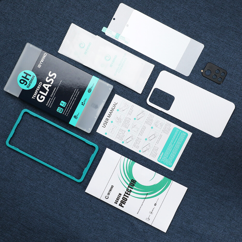 Ibywind cho Redmi Note 11 Pro + Bảo vệ màn hình 5G (gói 2), với bảo vệ ống kính kim loại 1pc, phim sợi carbon 1pc, bộ cài đặt dễ dàng