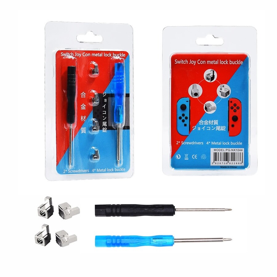 4 Pcs Metal Lock Buckle With Opening Tool For Nintendo Switch Joy-con NS JOY CON Repair Parts with Screwdrivers Tool Kit