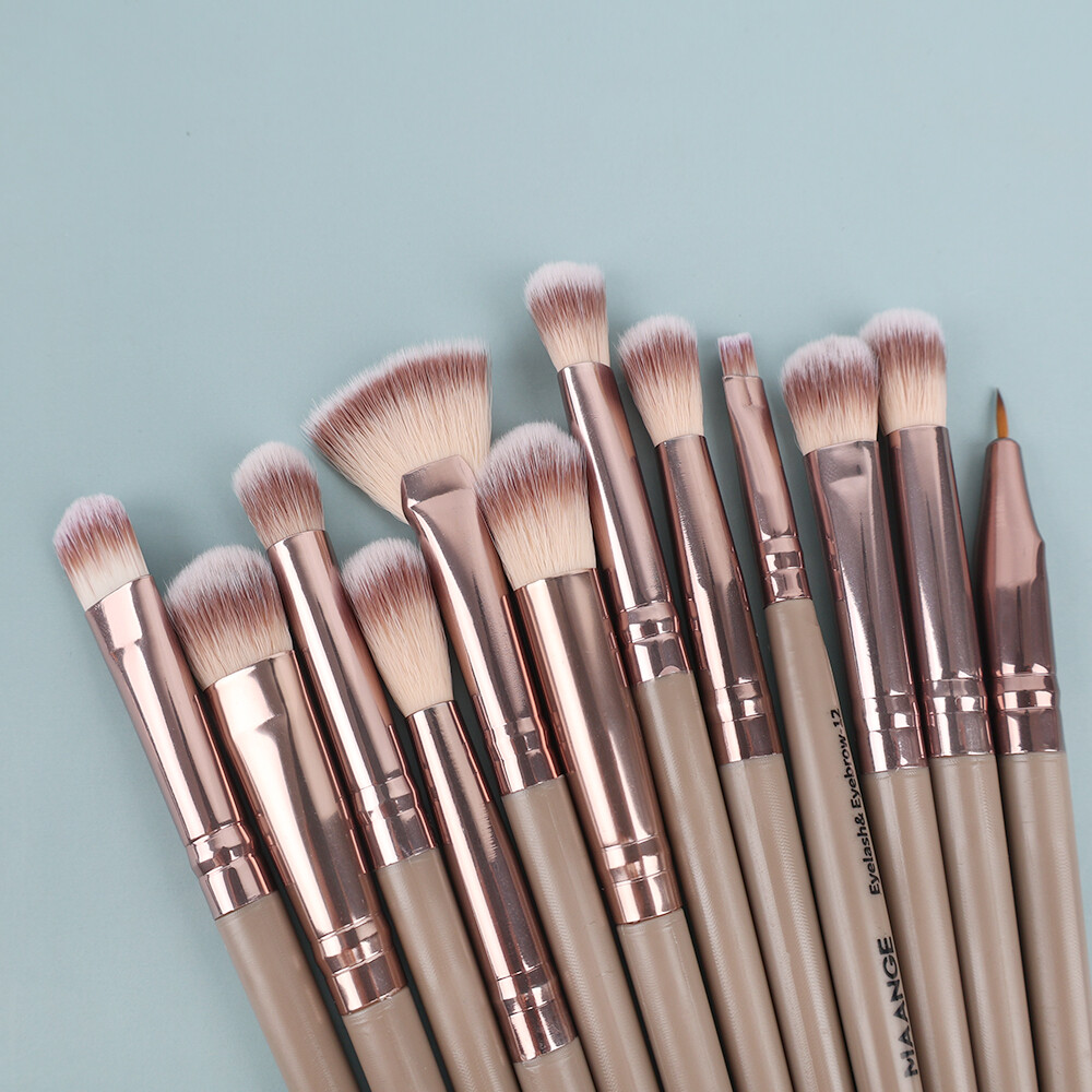 12PCS Makeup Brushes Set Eye Shadow Blending Eyeliner Eyelash Eyebrow Blush Make Up Brush Tools