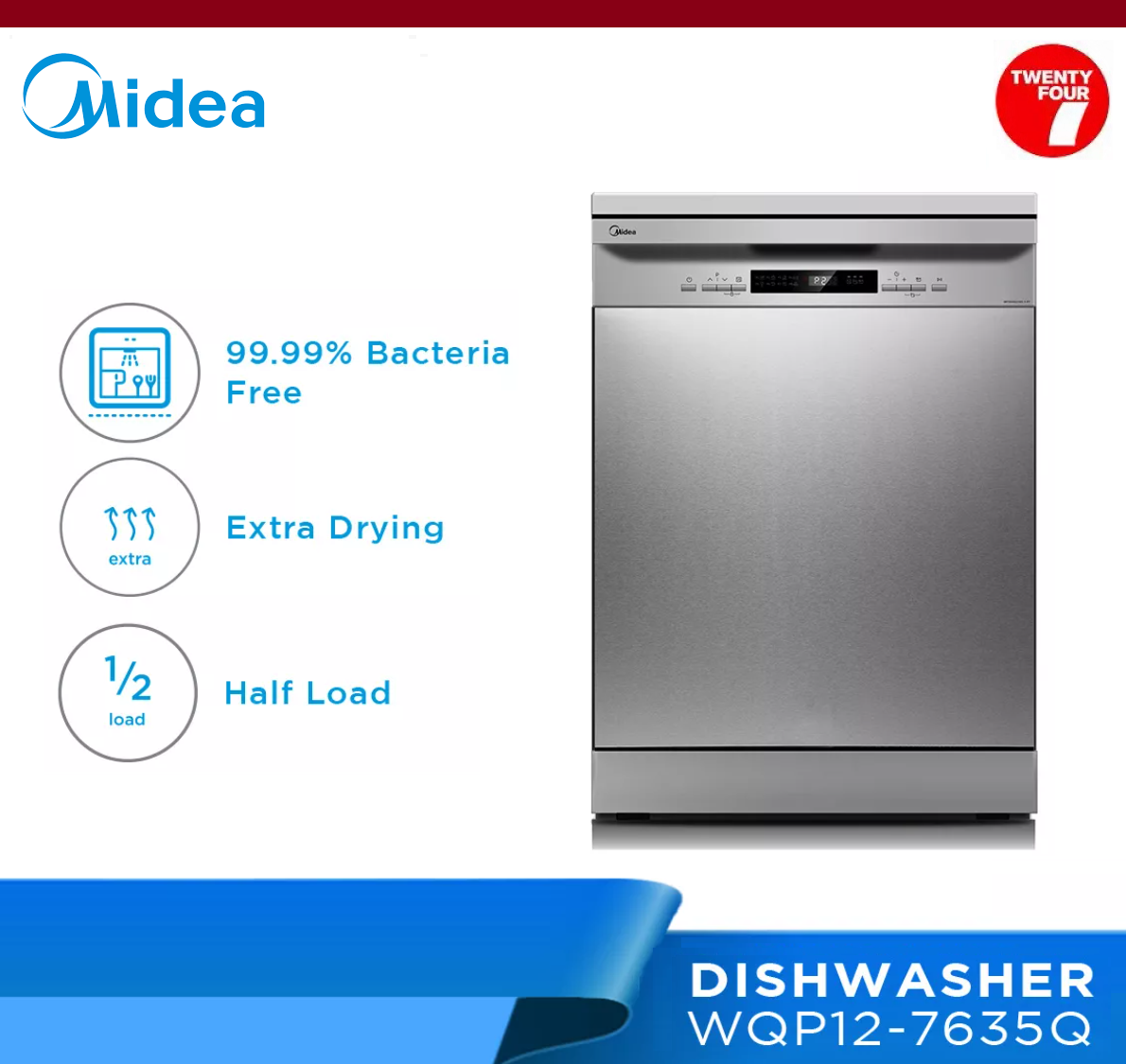 [ Delivered by Seller ] MIDEA Free Standing Dishwasher with 14 Place