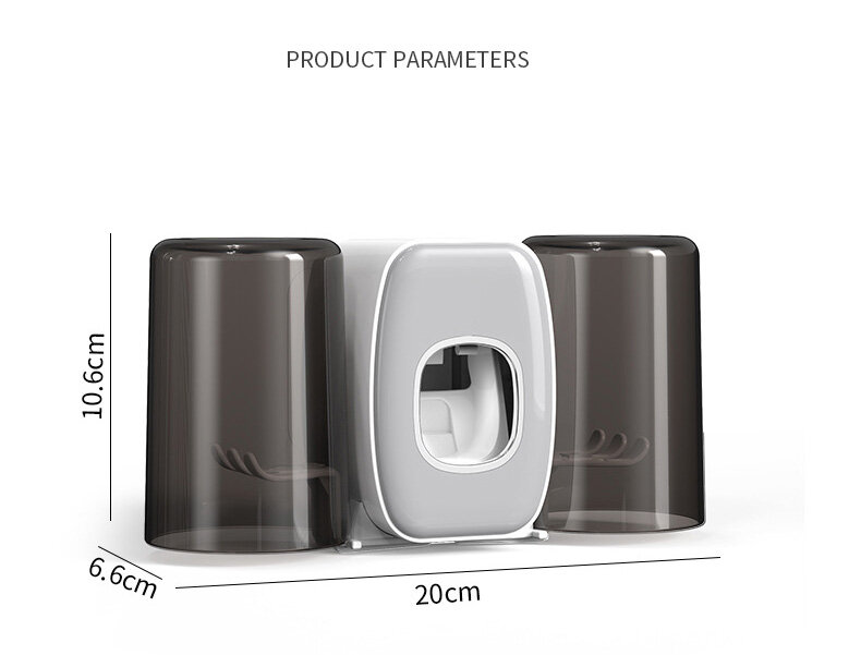 JJT toothbrush hanger toothbrush holder storage rack toothbrush holder automatic toothpaste wall shelf bathroom shelf Wall-mounted suction toothbrush holder. No need to drill into the wall, wall-mounted suction shelves, tooth brush set