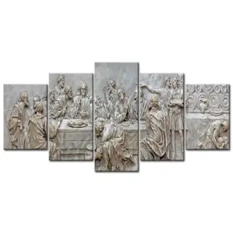 5 Pieces The Last Supper Wall Art Painting Canvas Prints Jesus